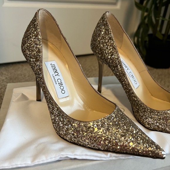 Jimmy Choo Abel Pumps Gold Glitter - Picture 8 of 10